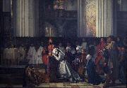 Henri Leys The Trental Mass for Berthal de Haze oil on canvas